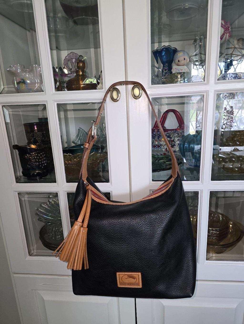 Black Pebble Leather Dooney & Bourke Shoulder Bag